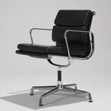 CHARLES EAMES "SOFT PAD EA 208" LEATHER ARMCHAIR, 1960s