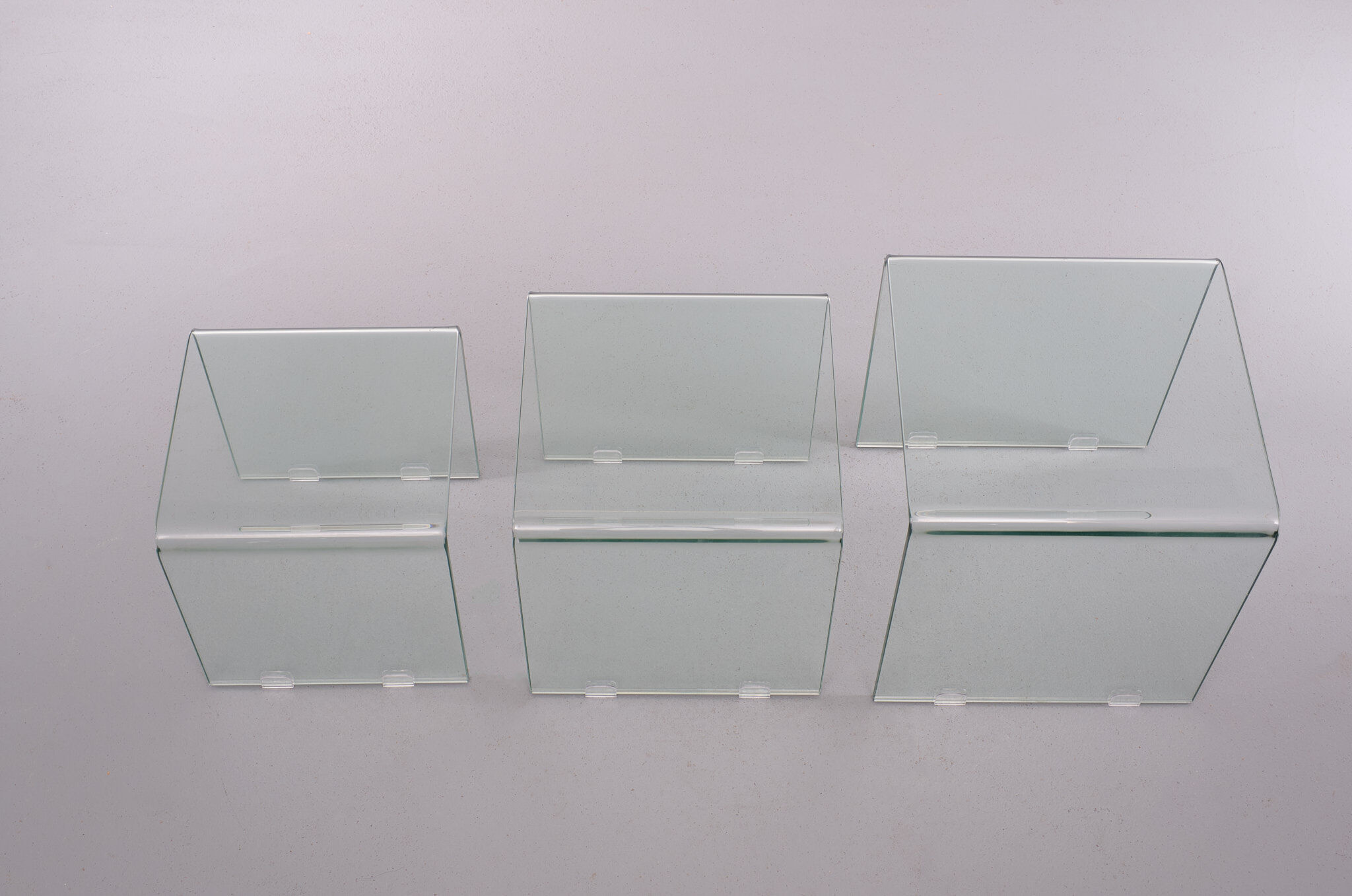 Glass nesting tables italy 1980s
