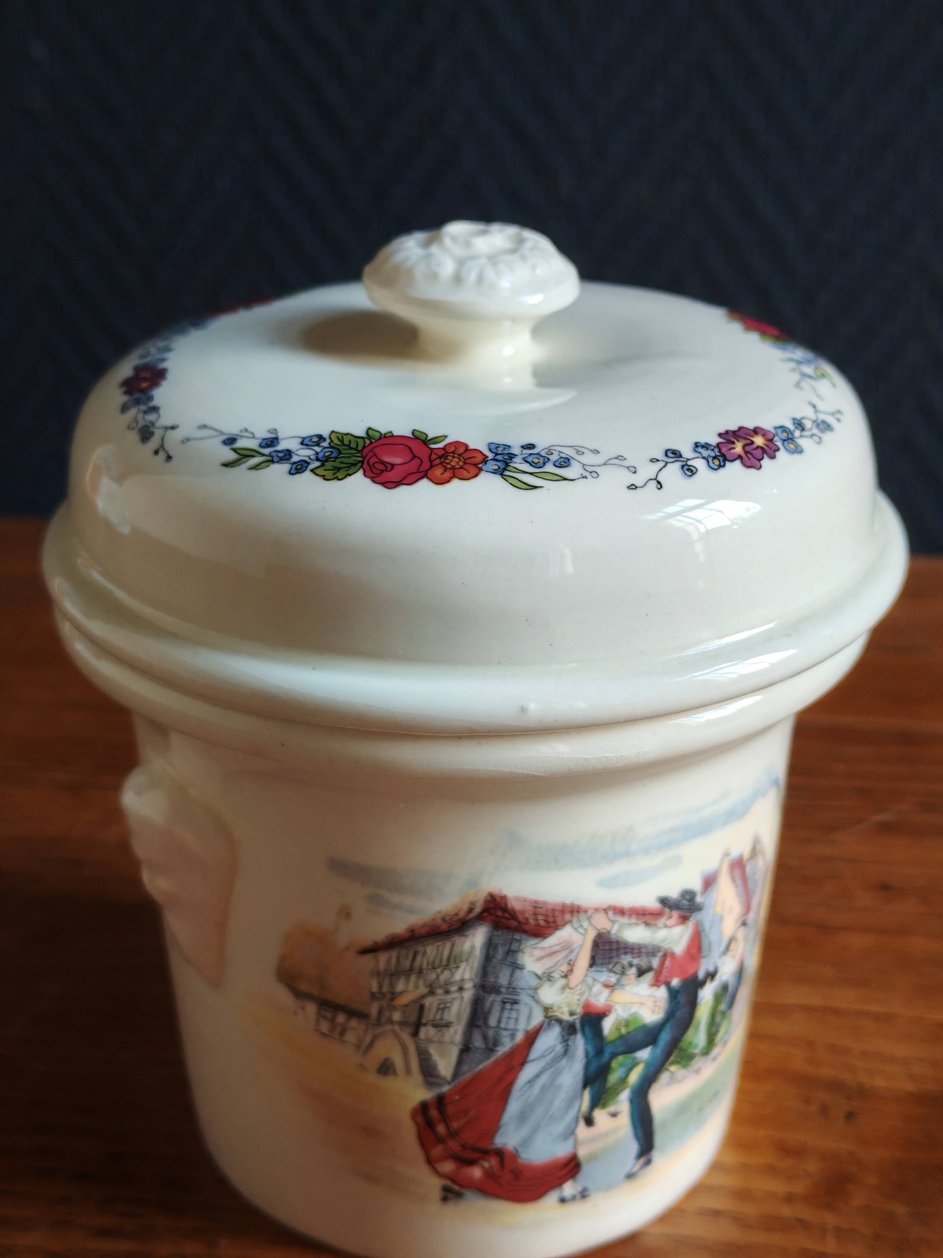 Old-Fashioned Foie Gras Terrine SARREGUEMINES Simplex - Decorated with Alsatian Scenes