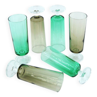 6 Cavalier/Sweden champagne flutes Luminarc Arcoroc France - vintage 70s