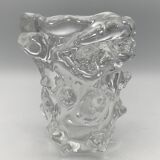 Crystal vase with relief spike decor 1.8 kg