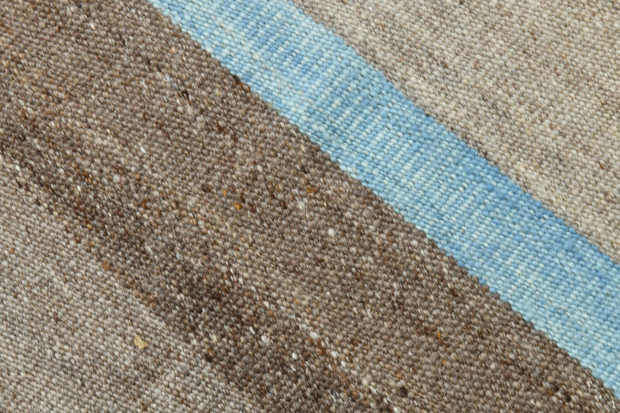 Tapis kilim vintage fait main beige et bleu, style scandinave naturel