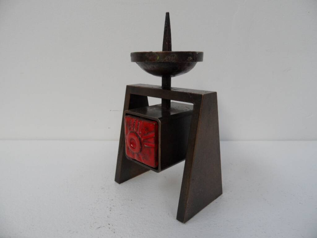 Bougeoir vintage en bronze 1960