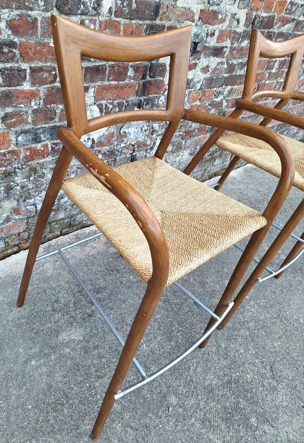 Val Padilla pour Jasper Conran chaises hautes Manilla vintage, siège