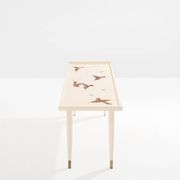 Maurice Jallot table basse chêne peint à décors d’oiseaux 1930
