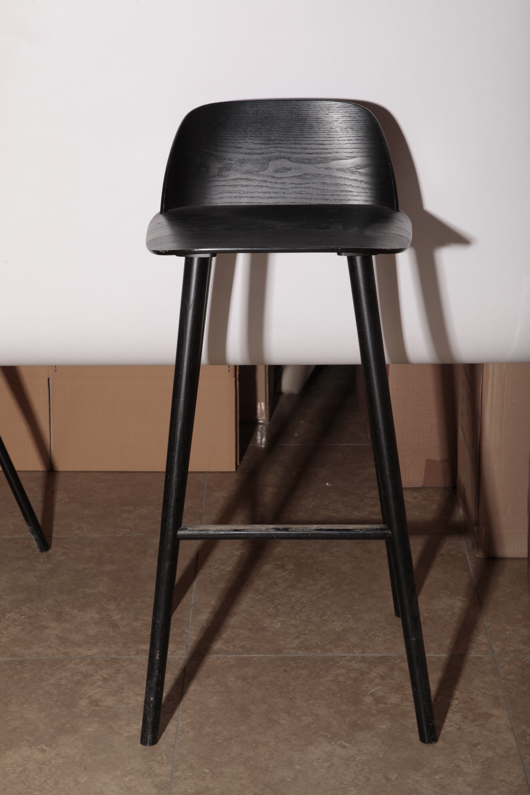Black ash stool seating height 75cm