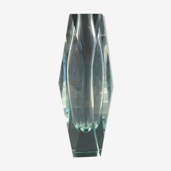 Very Large Mid-Century Murano Faceted Glass Vase by Flavio Poli for Mandruzzato, Italy, 1960s