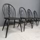Vintage ebonized ercol dining chairs, 1950s