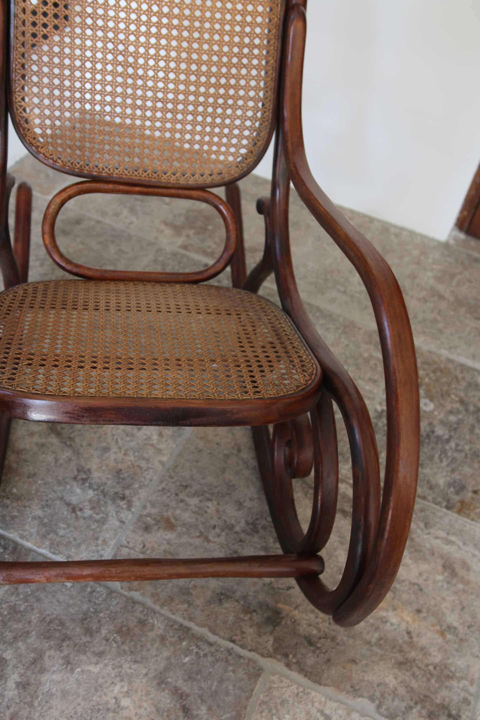 Vintage Thonet rocking chair, 1970s.