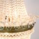 Antique Prism Chandelier Decorated In Brass, Bronze & Crystals From 1890s