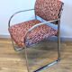 Fauteuil Strafor vintage en acier tubulaire chromé et tissu organique