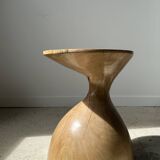 Solid wood side table (monoxyl) organic shape natural color