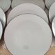 Set of 12 terracotta dinner plates enameled in green cecina