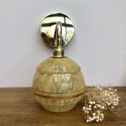 Vintage tulip wall lamp in yellow and gold Clichy glass