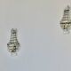 Pair of silver-plated balloon wall lights with pendants, circa 1970.