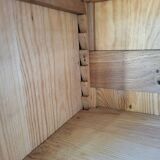 Authentique grand meuble rangement classeur Vintage en bois massif