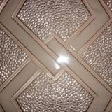 Art Deco pink glass transparent dish