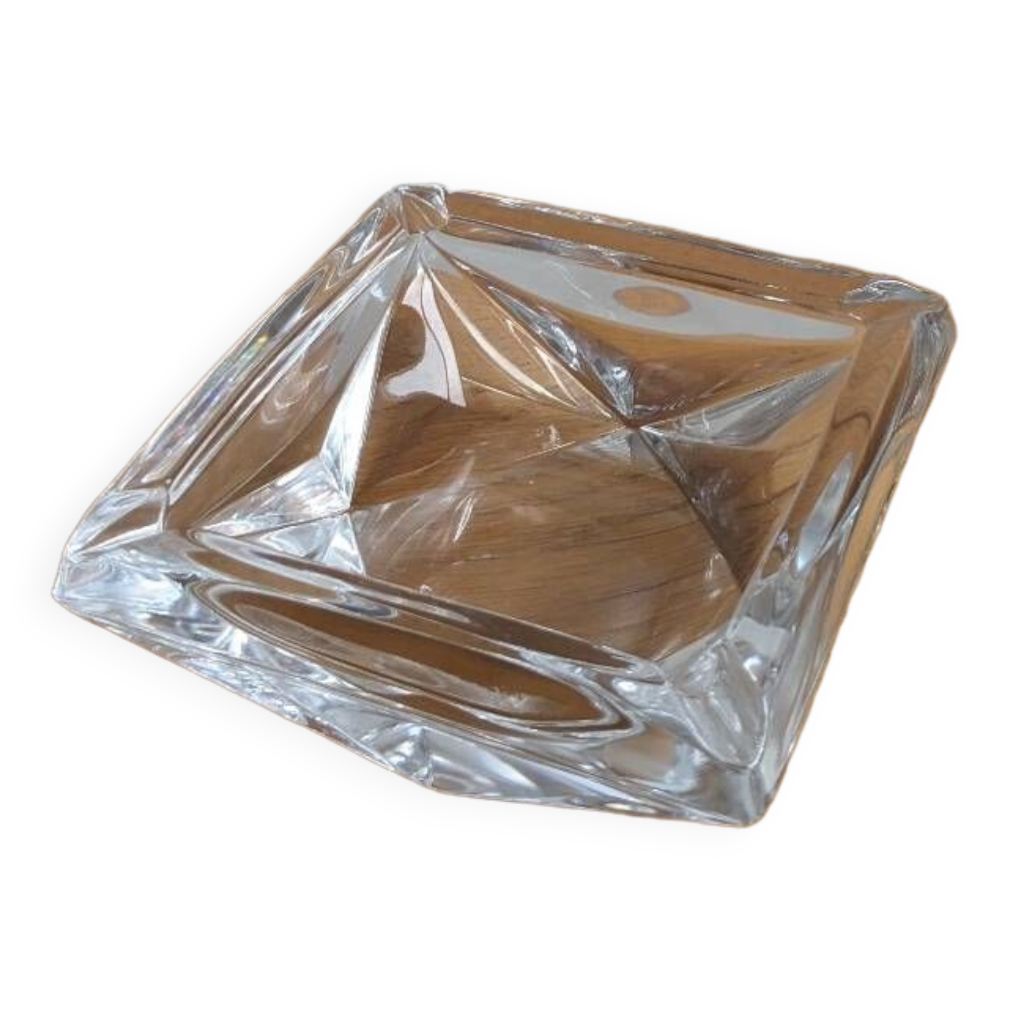 Crystal glass ashtray
