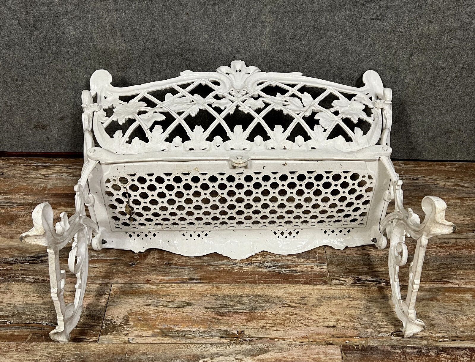 Garden bench Louis XV Baroque style in lacquered cast iron circa 1950