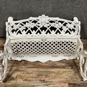 Garden bench Louis XV Baroque style in lacquered cast iron circa 1950