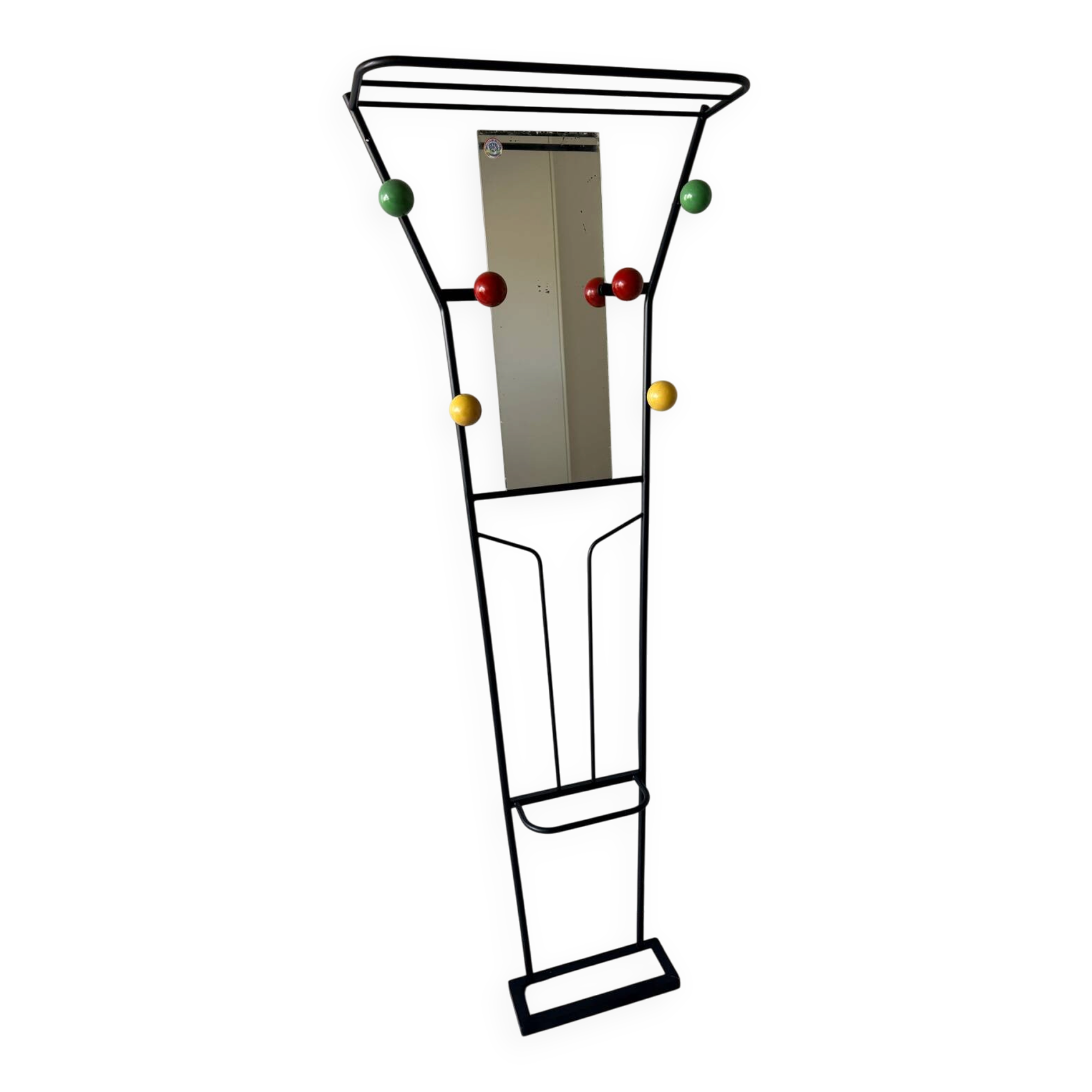 Coat rack, vintage cloakroom with mirror