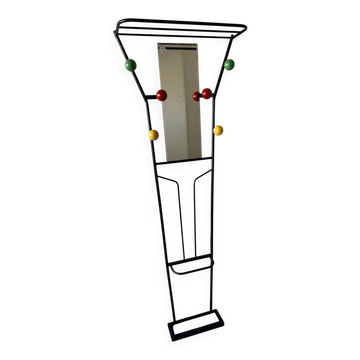 Coat rack, vintage cloakroom with mirror