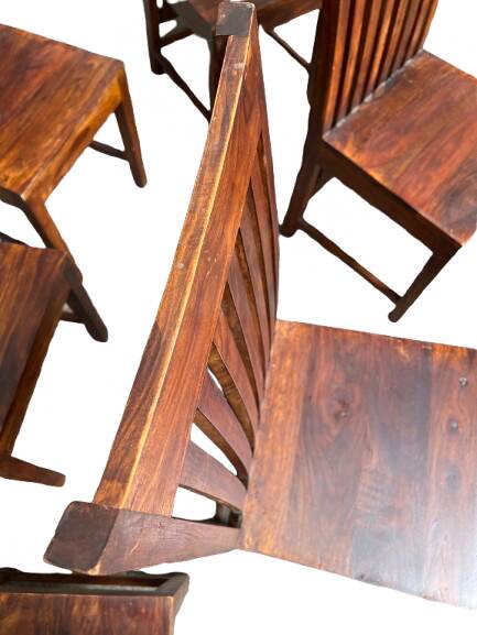 Set of six teak chairs