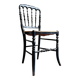 Napoleon III chair in black wood and straw