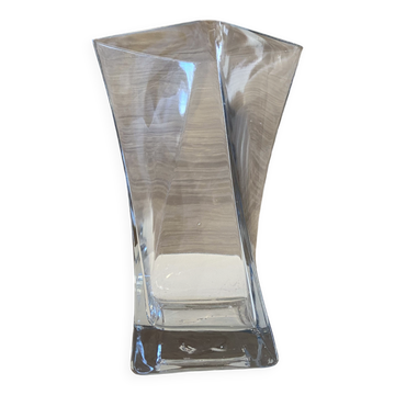 Twisted Square Glass Tealight Vase Decorative Art