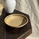 Lot de 2 assiettes creuses en grès liseré brun et marron D21,5