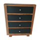 Chest of 4 drawers 40s feet compass raw wood and darjeling color