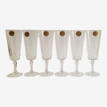 Set de 6 flûtes à champagne Cristal d'Arques 16cl Versailles vintage