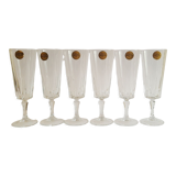 Set of 6 Cristal d'Arques 16cl Versailles vintage champagne flutes