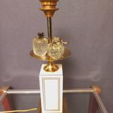 Large designer lamp in brass and ivory lacquer