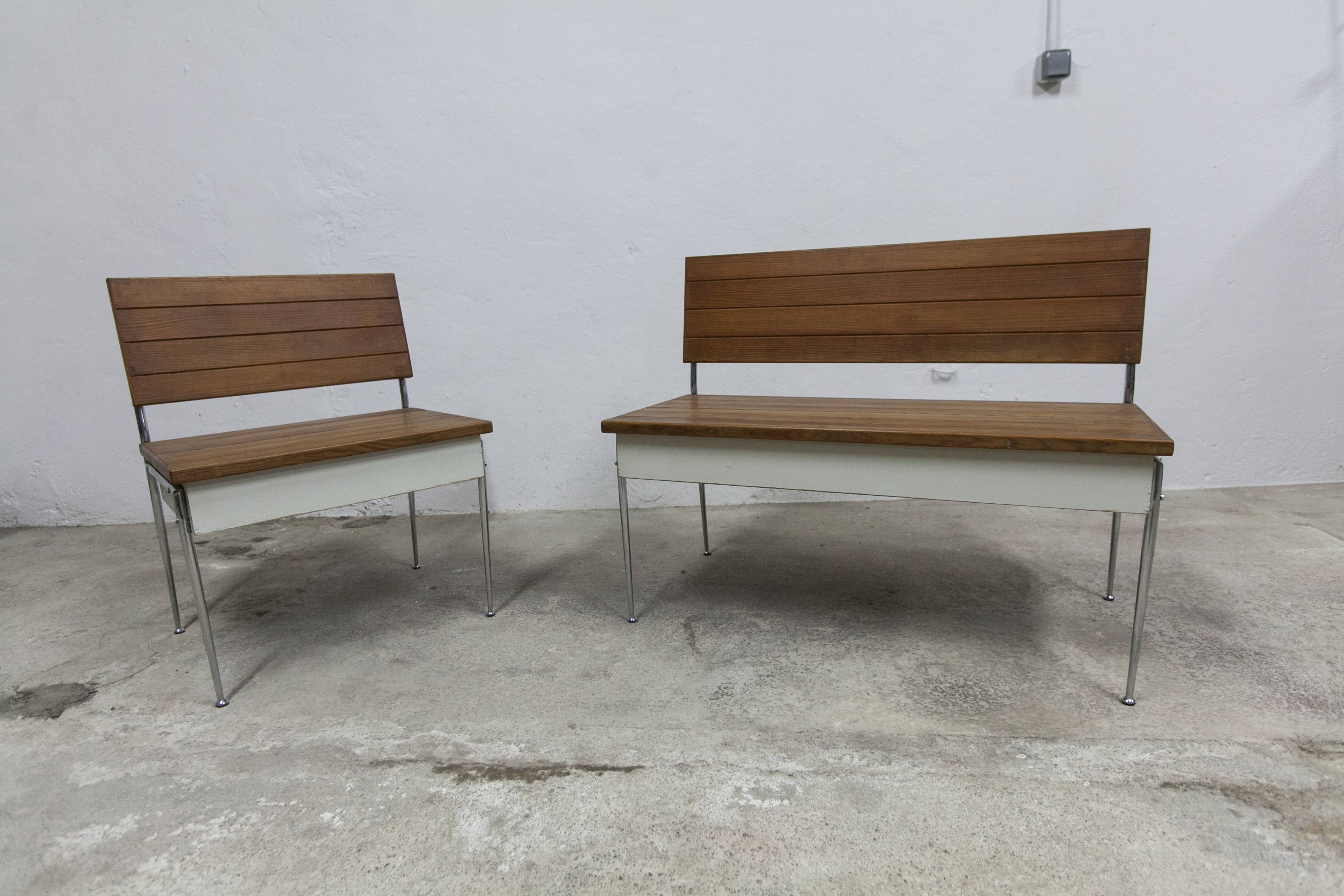 1970 wooden kitchen corner bench set