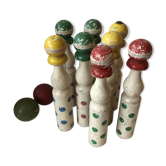 Jeu de quilles ancien jouet pour enfant en bois