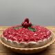 A trompe l’oeil strawberry pie dish