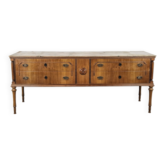 1980s chest of drawers with marble top and four drawers