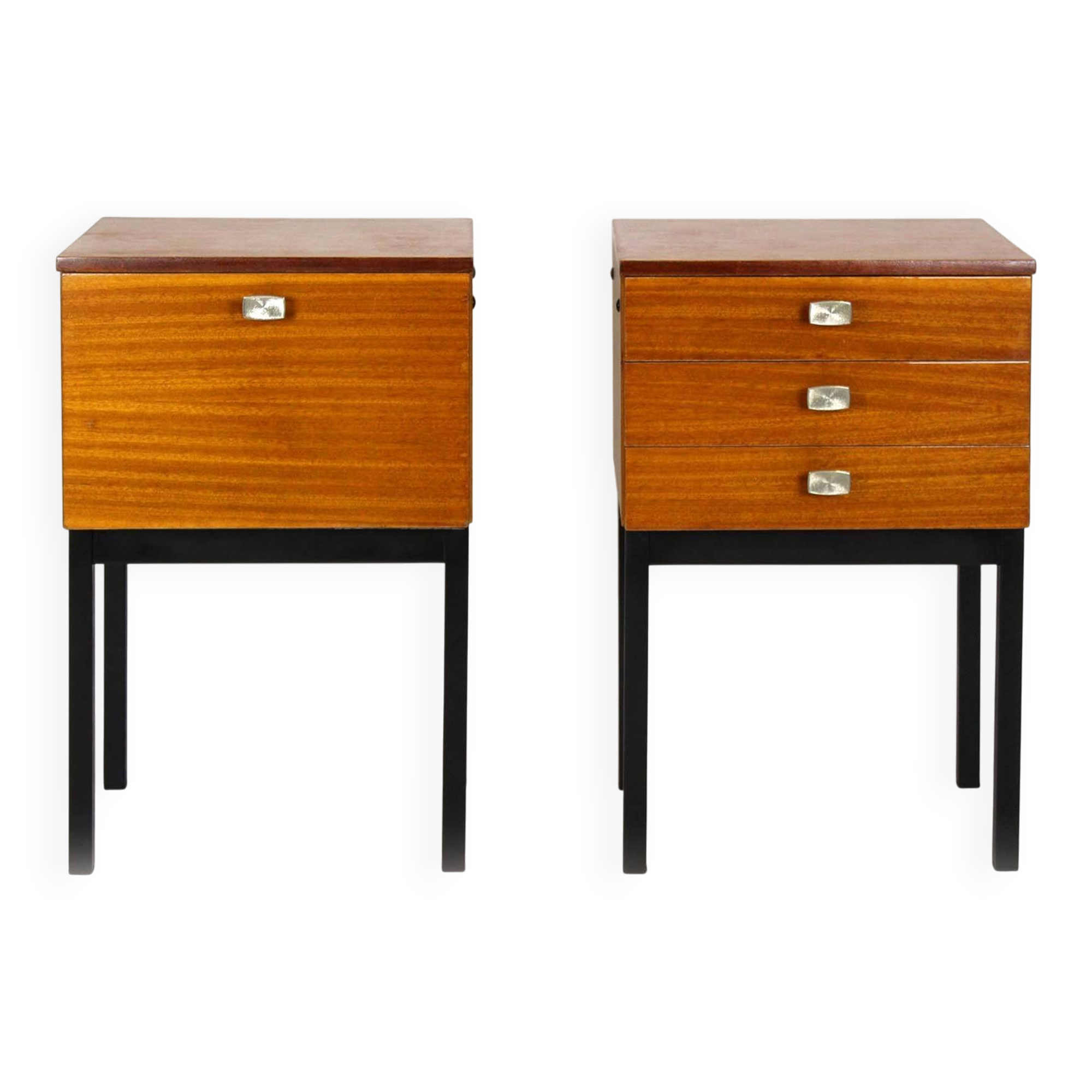 Mid-Century Modern Czechoslovakian Mahogany Nightstands by Up Závody, 1970s