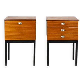 Mid-Century Modern Czechoslovakian Mahogany Nightstands by Up Závody, 1970s