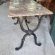 Table de bistrot marbre pied en fonte