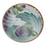 6 Antique plates in Saint Amand slip, ironstone, asparagus