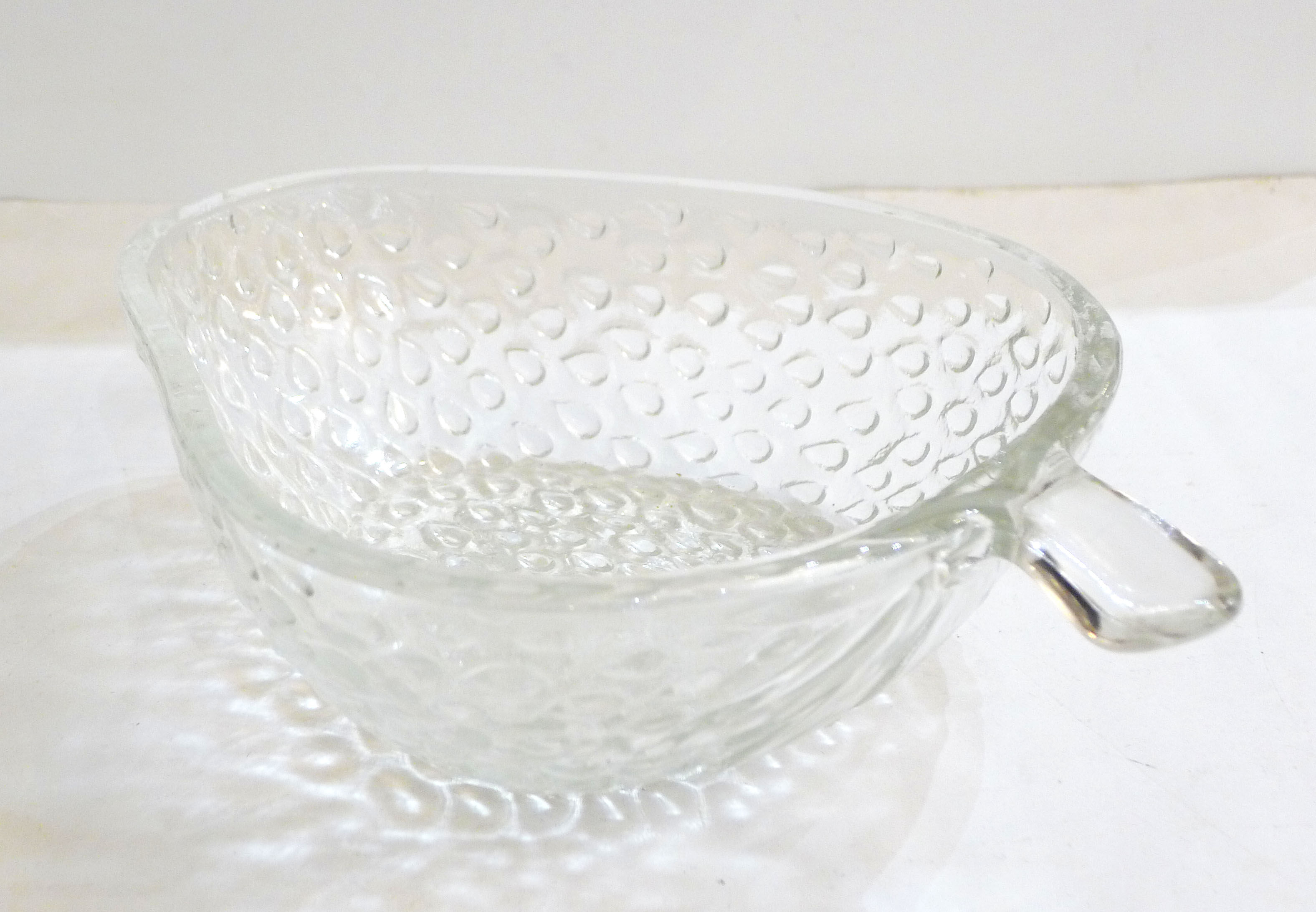 Strawberry salad in colorless glass