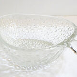 Strawberry salad in colorless glass