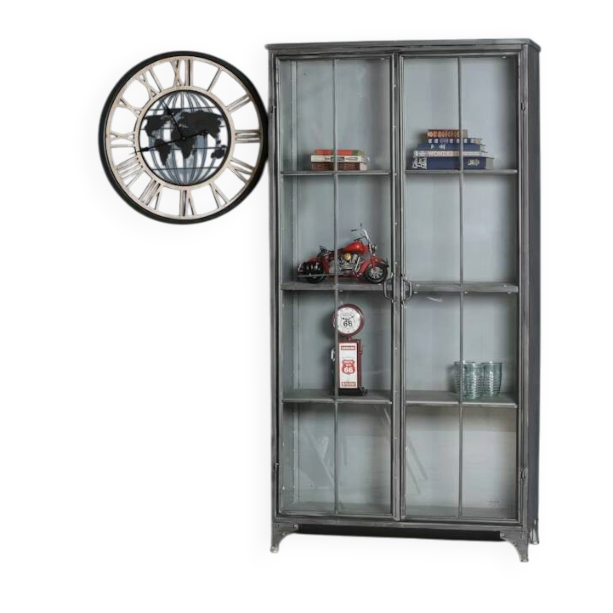Black library in industrial style
