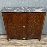 Louis XV style crossbow sideboard in noble wood marquetry circa 1850