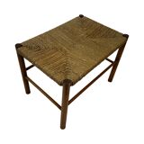 Vintage Stool Danish Papercord Rope Stool Mid Century Ottoman