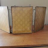 Antique triptych barber mirror