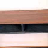 Antique Burmese teak school desk/chair set with original blue patina