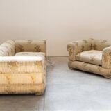 3-seater sofa and silk armchair, Tommaso Barbi, 1970